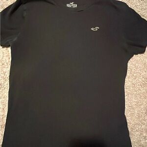 Hollister Jet Black Tee with Logo